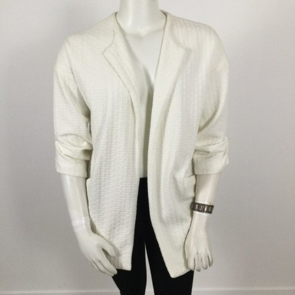 👛 (ANY 2/$35) KENAR Collarless Long Open Blazer with Pockets Med-Large - Picture 1 of 11